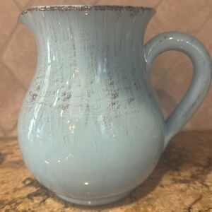 Italian pitcher robin egg blue 6.5” tall